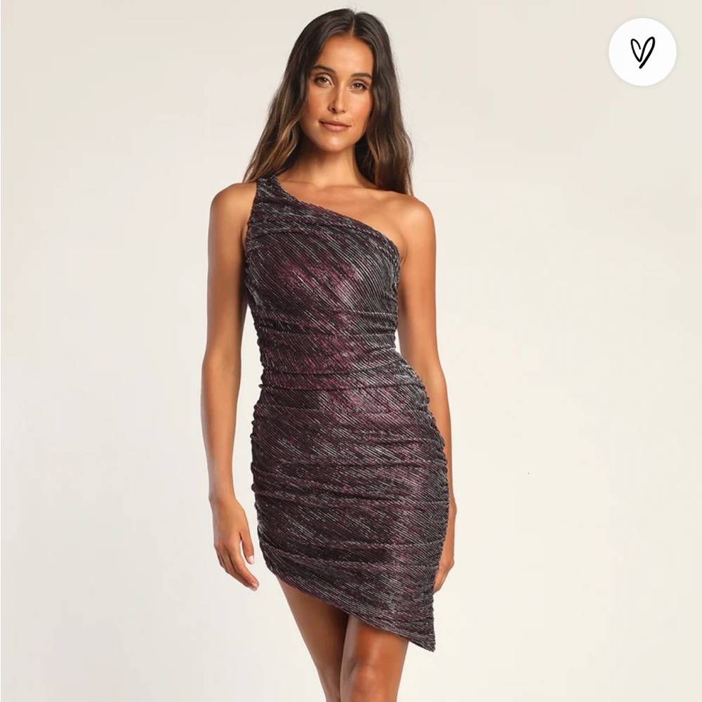 Shine Forever Magenta One-Shoulder Asymmetrical Bodycon Dress